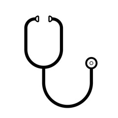 phonendoscope stethoscope icon. medical tool. flat design isolated on white. vector image