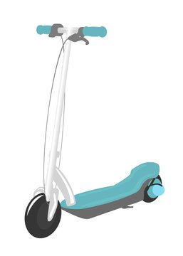 electric scooter. flat design isolated on white. adapted for web sites and mobile applications. vector image.