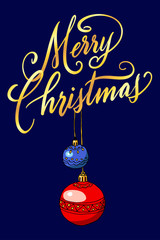 Handwritten Christmas greetings, modern calligraphy lettering