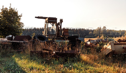 A pile of scrap metal