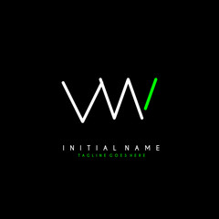 Initial V W minimalist modern logo identity vector