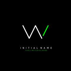 Initial V VV minimalist modern logo identity vector