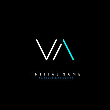 Initial V A VA minimalist modern logo identity vector