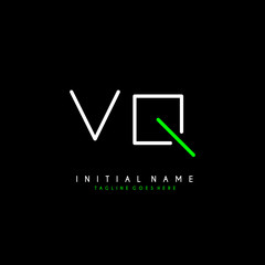 Initial V Q VQ minimalist modern logo identity vector