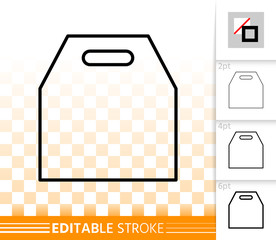 Shopping Bag simple black line package vector icon