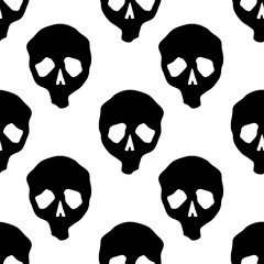 Halloween skulls celebration seamless pattern