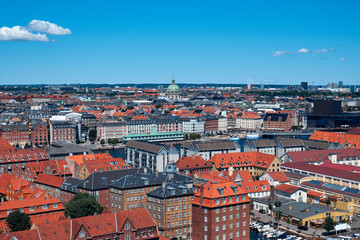 Fototapeta na wymiar Top view of the central area in Copenhagen.