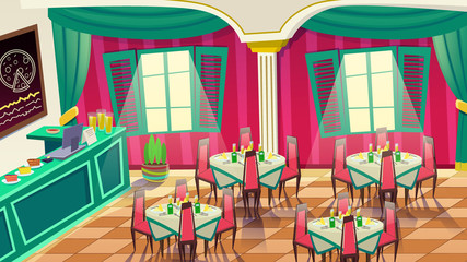 Cafe Interior Design. Coffee, Bakery or Pizza Bar.