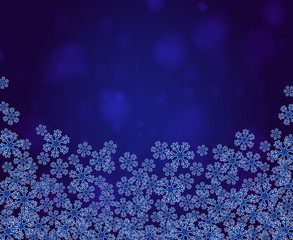 Christmas snowflakes blank frame vector illustration