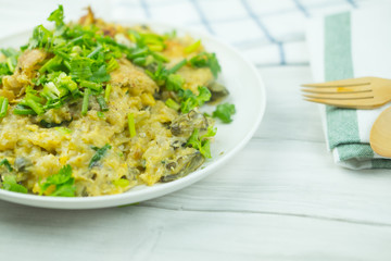 Crispy oyster omelette