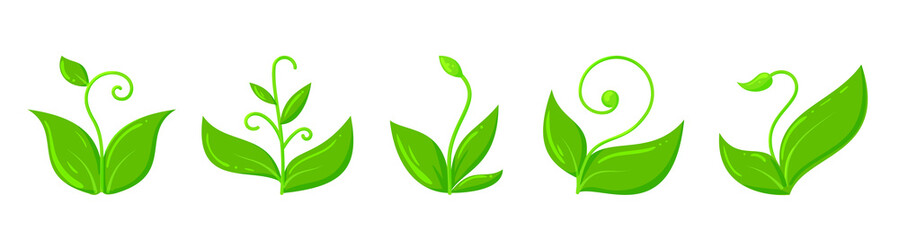 sprout plant green grass simple flat vector icon