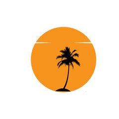 vector tropical palm and tree silhouettes. EPS 10