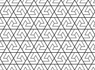 The geometric pattern with lines. Seamless vector background. White and black texture. Graphic modern pattern. Simple lattice graphic design