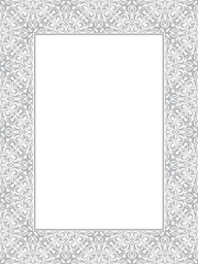 Decorative frame Elegant vector element for design in Eastern style, place for text. Floral grey border. Lace illustration for invitations and greeting cards
