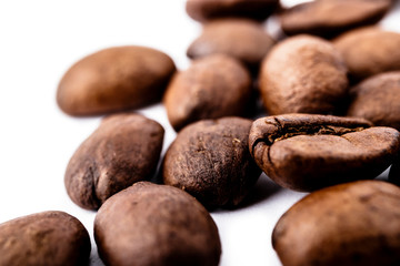Coffee beans on white.
