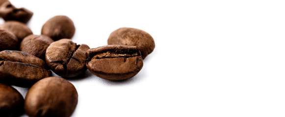 Coffee beans on white.