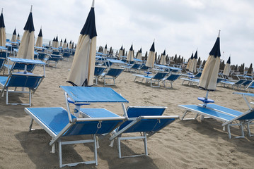 Milano Marittima, Italy -  July 28, 2019 : View of Milano Marittima beach