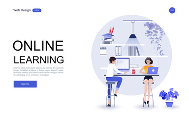 Online education, training and courses, learning.