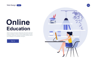 Online education, training and courses, learning.