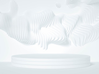 Minimalism abstract background, pedestal. 3d illustration, 3d rendering.