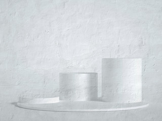 Minimalism abstract background, pedestal. 3d illustration, 3d rendering.