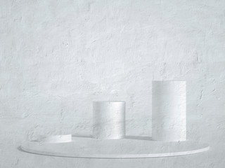 Minimalism abstract background, pedestal. 3d illustration, 3d rendering.