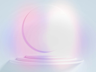 Minimalism abstract background, pedestal. 3d illustration, 3d rendering.
