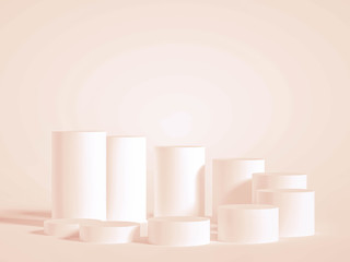 Minimalism abstract background, pedestal. 3d illustration, 3d rendering.
