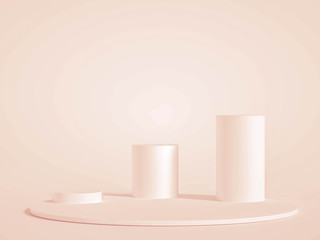Minimalism abstract background, pedestal. 3d illustration, 3d rendering.
