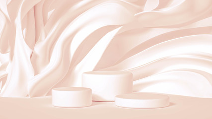 Minimalism abstract background, pedestal. 3d illustration, 3d rendering.