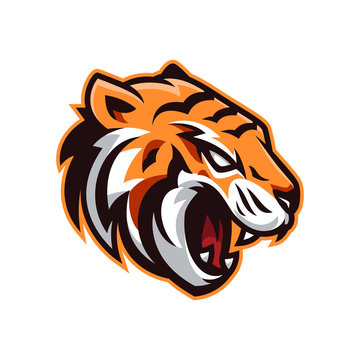 Angry Tiger Mascot, Isolated Vector Logo Illustration Stock Vector | Adobe  Stock