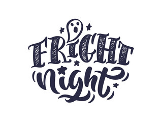 Halloween logo. October holiday celebration handwritten lettering. Halloween festive decoration, stickers pack. Trick or treat, happy boo day, pick your poison, children and adults party calligraphy f
