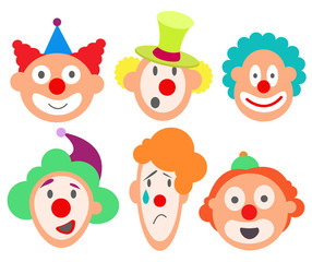 Set faces funny cute sweet 
