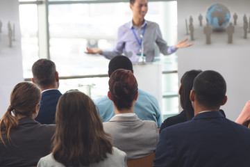 Group of business professionals attending a seminar