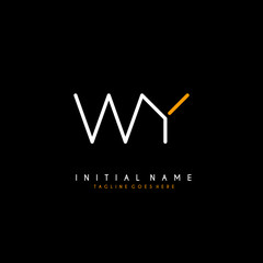 Obraz premium Initial W Y WY minimalist modern logo identity vector