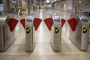 The entrance gate of the subway station