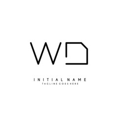 Initial W D WD minimalist modern logo identity vector