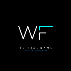 Initial W F WF minimalist modern logo identity vector
