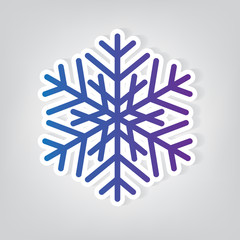 christmas snowflake tree icon- vector illustration