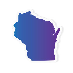 gradient Wisconsin map- vector illustration