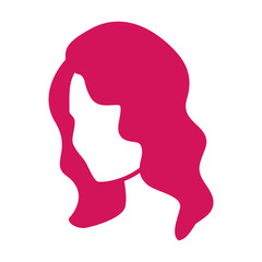 Women s retro hairstyle of the 50s. Hollywood wave of hair. Glamorous female hairstyle. Icon for the design of hairdressers and hair stylists. Fashionable pink hair color.