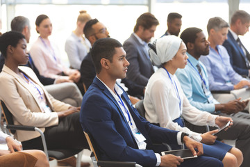 business people attending a business seminar
