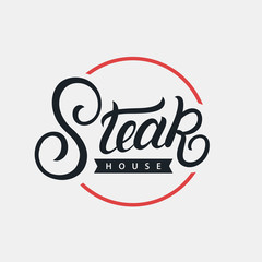 Steak House hand written lettering logo