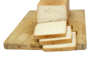 Bread on a wooden isolated on a white background
