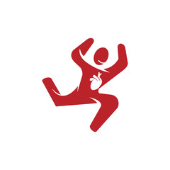 Heart attack risk vector logo icon design Illustration