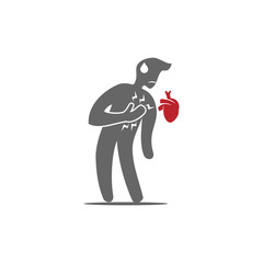 Heart attack risk vector logo icon design Illustration
