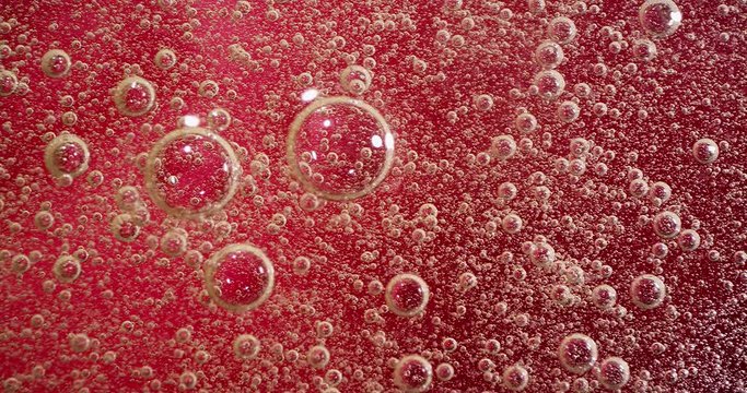 Extreme Macro Of Bubbles In gel. Shine  color Gel. 4K.