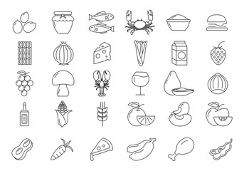 food icon set, vector - Vector