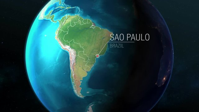 Brazil - Sao Paulo - Zooming from space to earth