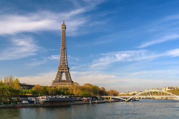 Fototapeta na wymiar Paris France city skyline at Eiffel Tower and Seine River